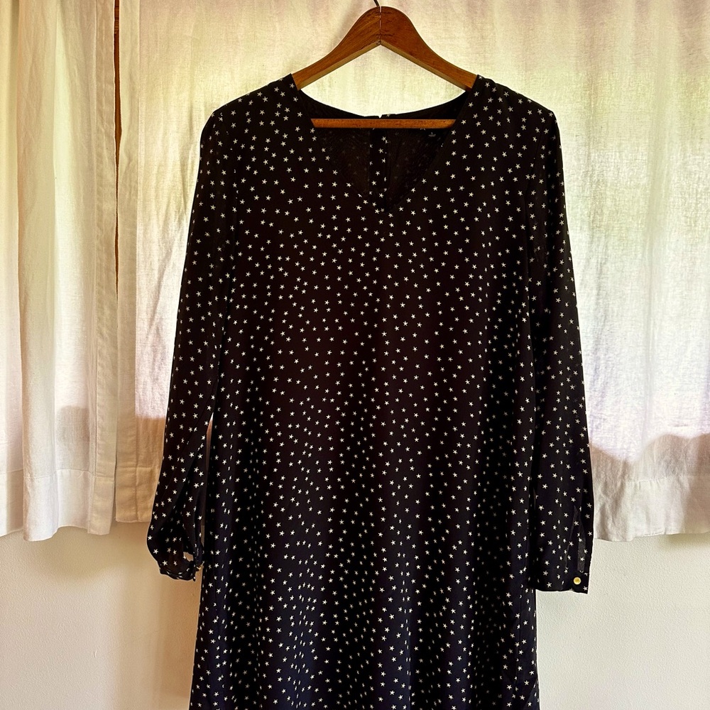 Madewell Dress- Black with Stars -Size Small